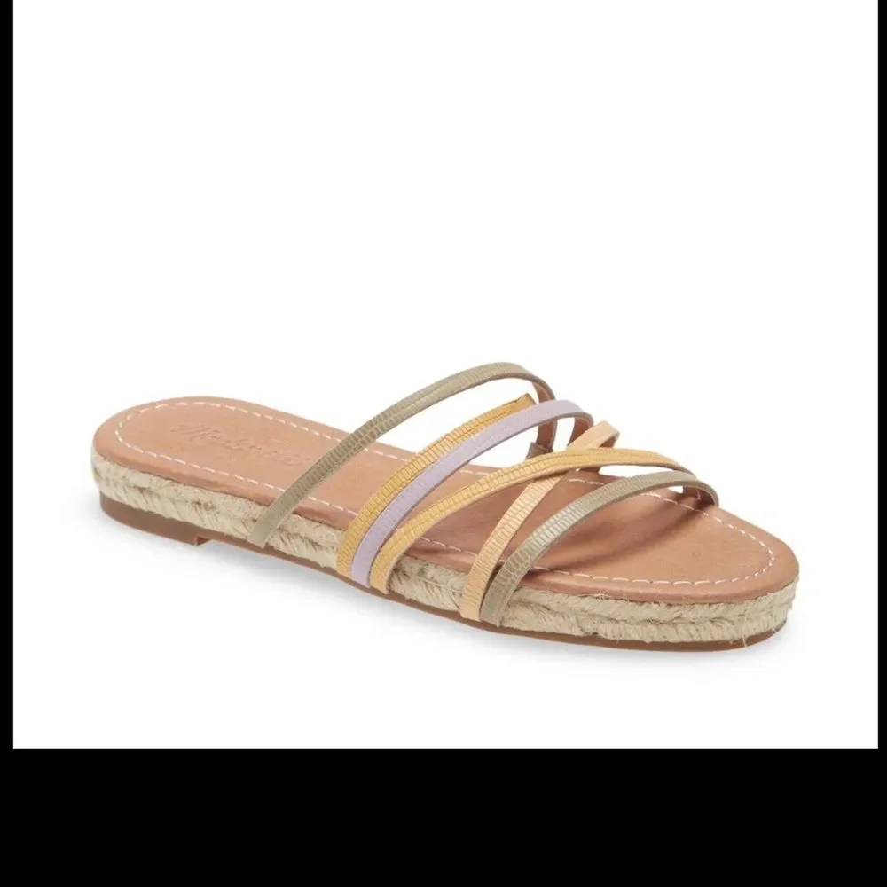 Madewell Sandal The Kathryn Espadrille‎ Slide in Leather Lilac Women Size 11 New